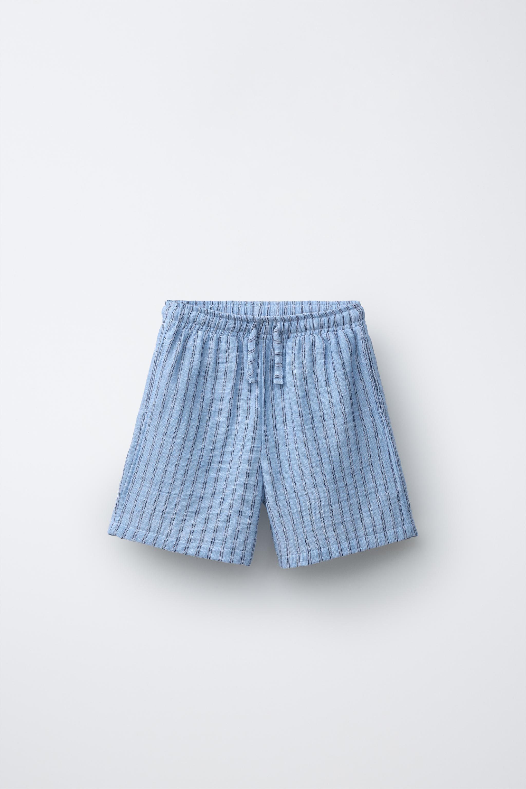 TEXTURED STRIPED SHORTS